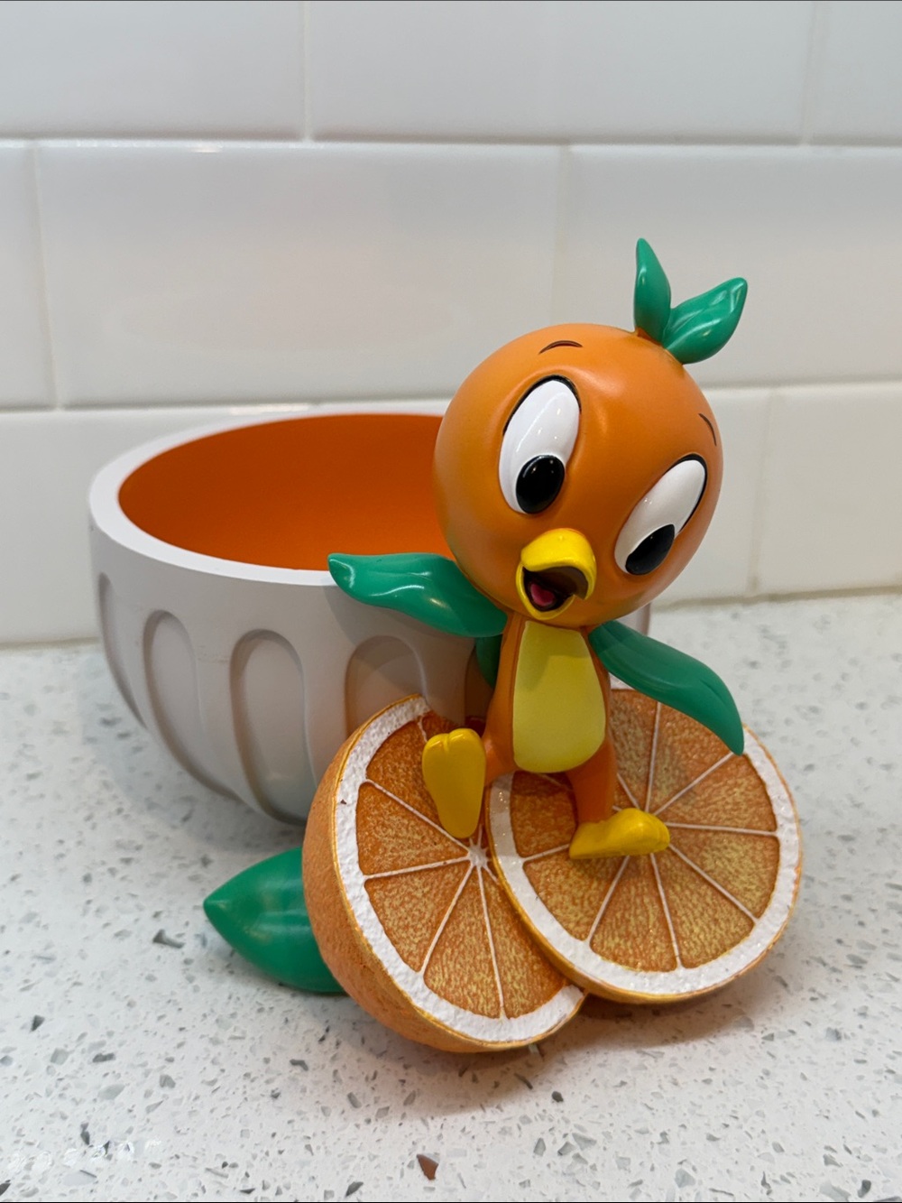 Disney Parks Orange Bird Figurine with Orange Slice Base